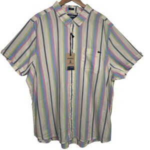 Chubbies Men’s Short Sleeve Button-Up Shirt 2XL / XXL  Multi-Color Stripe NWT